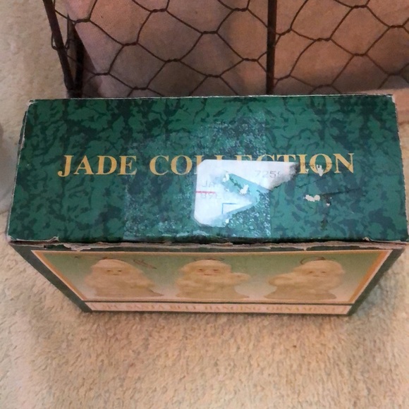 Vintage Porcelain, Santa Bell Hanging Ornament's Jade Collection 3pcs 3.5x2” - Picture 4 of 4